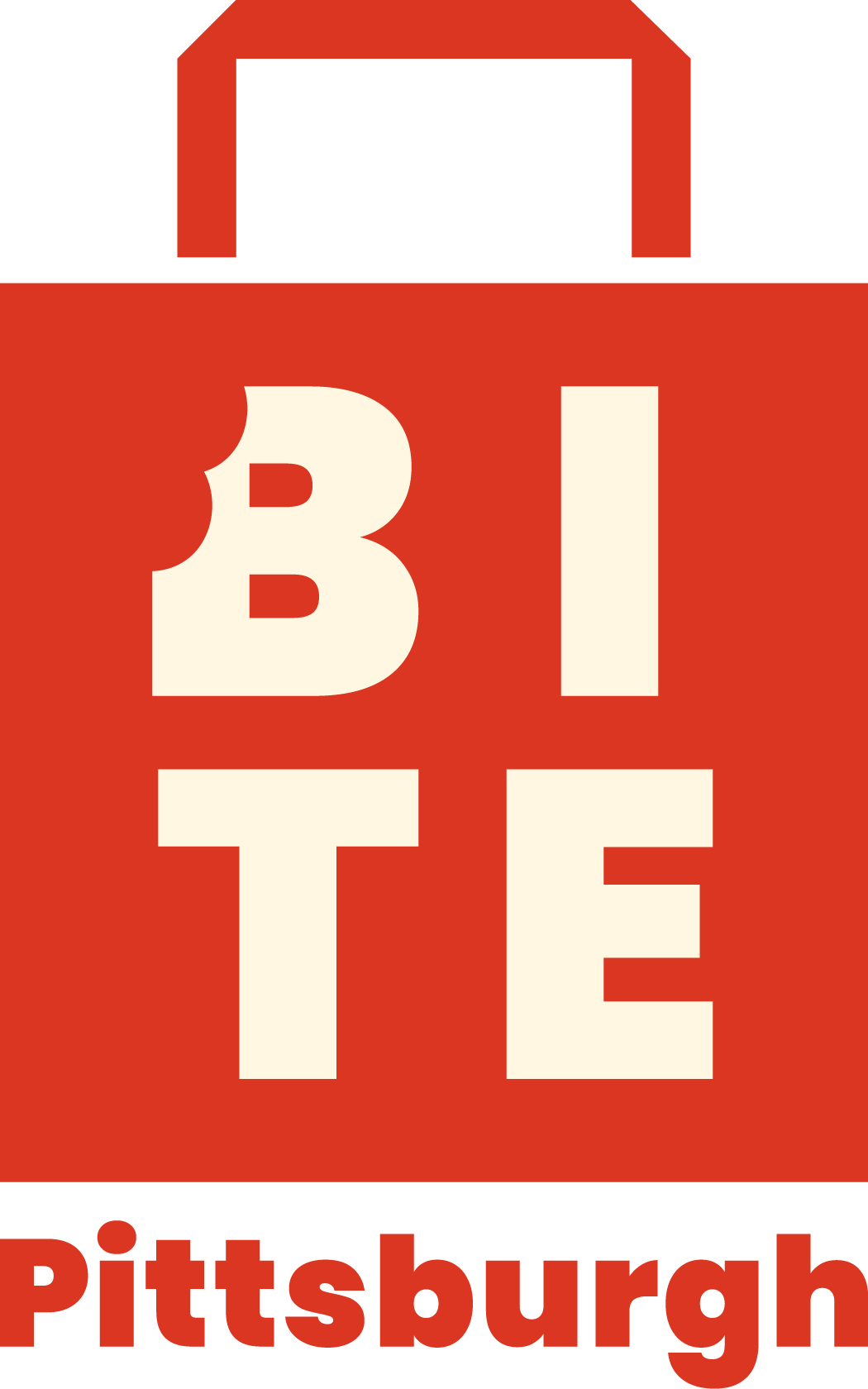 Tote lettermark, red