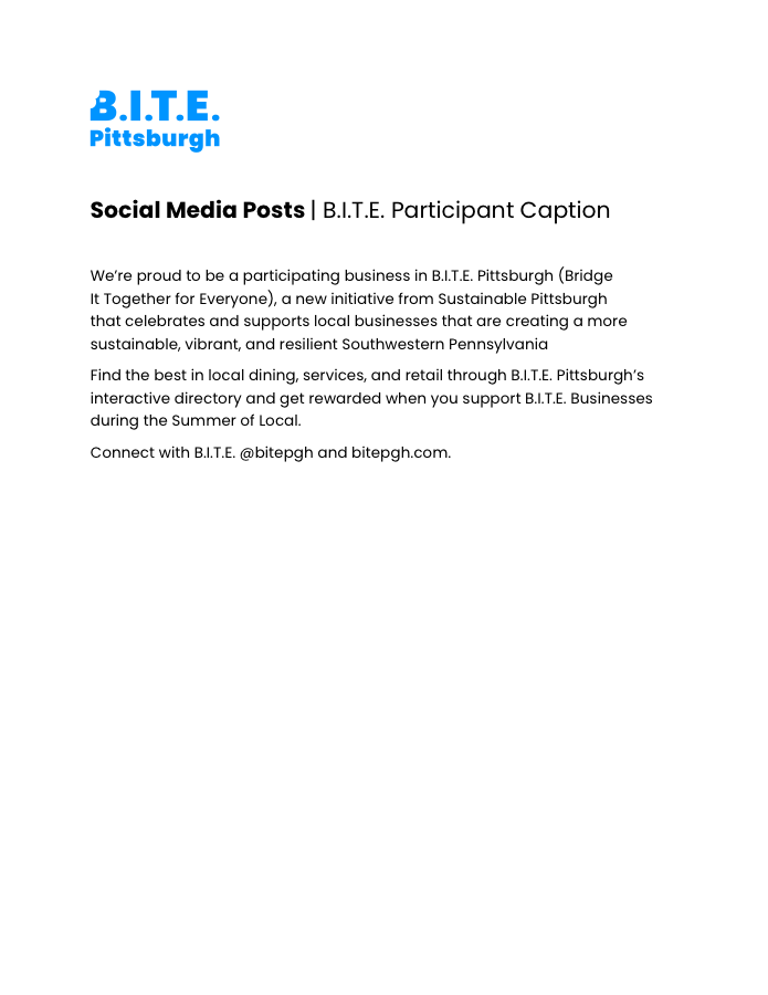 First page of Social media caption