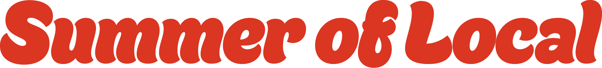 Summer of Local wordmark, red