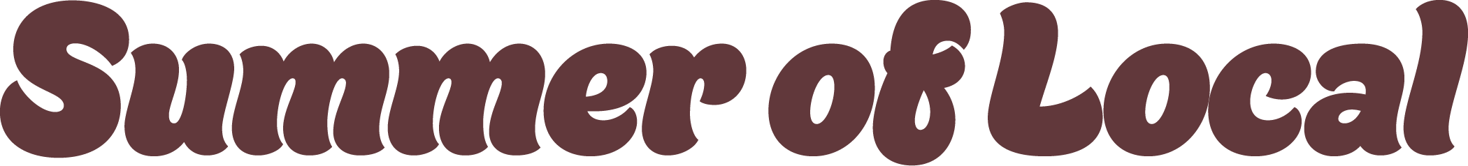 Summer of Local wordmark, plum