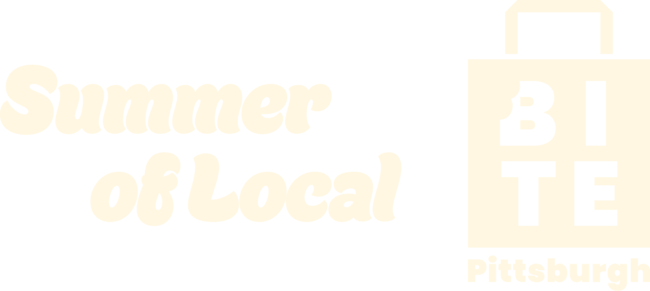 Wordmark with tote, cream